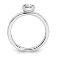 thumbnail image 2 of 925 Sterling Silver Stackable Expressions Low 5mm Round White Topaz Ring Size: 7; for Adults and Teens; for Women and Men, 2 of 5