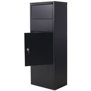 Package Delivery Box for Outside, Freestanding Express Mail Parcel Drop Box with Lockable Door and Secure Storage Compartment, Extra Large Weather-Proof Parcel Mailbox for House Porch, Curbside
