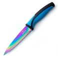 thumbnail image 6 of SiliSlick Steak Knife Set - Iridescent/Rainbow Titanium Coated Stainless Steel Knives - 5 inch / 12.7cm - (4 Blue), 6 of 6
