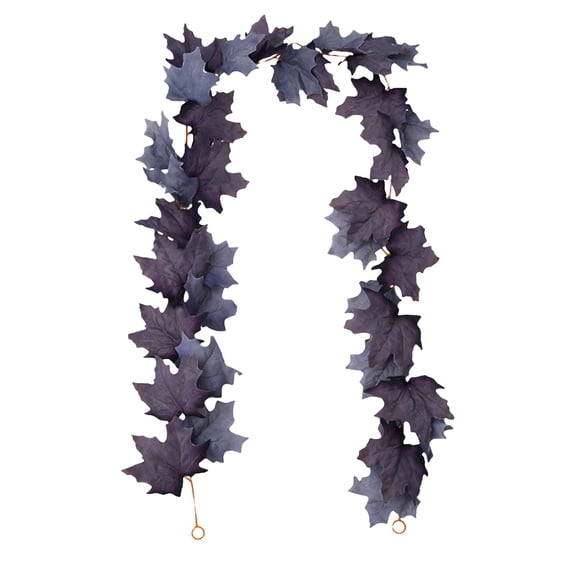 Getwin,Light Purple Maple Vine Garland with Autumn Leaves, Whimsical Fall Decoration for Mantel, Wall, Door, and Table Settings for Halloween and Thanksgiving