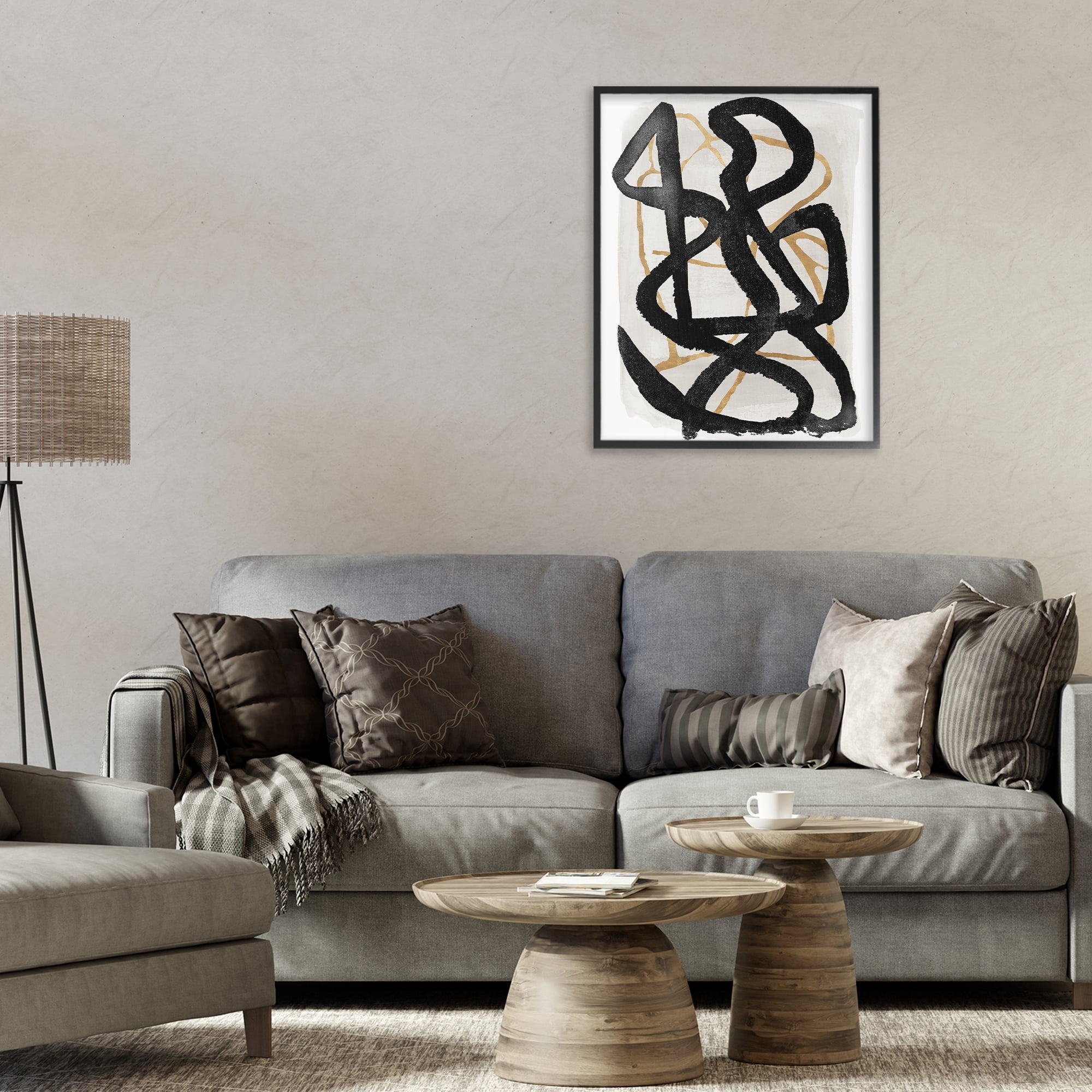 Stupell Industries Hindsight Black & Beige Black Framed Giclee Art, design by Lucille Price