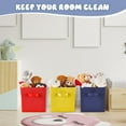 thumbnail image 7 of 12 Pcs Cube Storage Bin 11'' Storage Bins for Room Decor Colorful Bins Foldable Baskets for Nursery Organizer Boxes Fabric Boxes (Navy Blue, Red, Yellow), 7 of 7