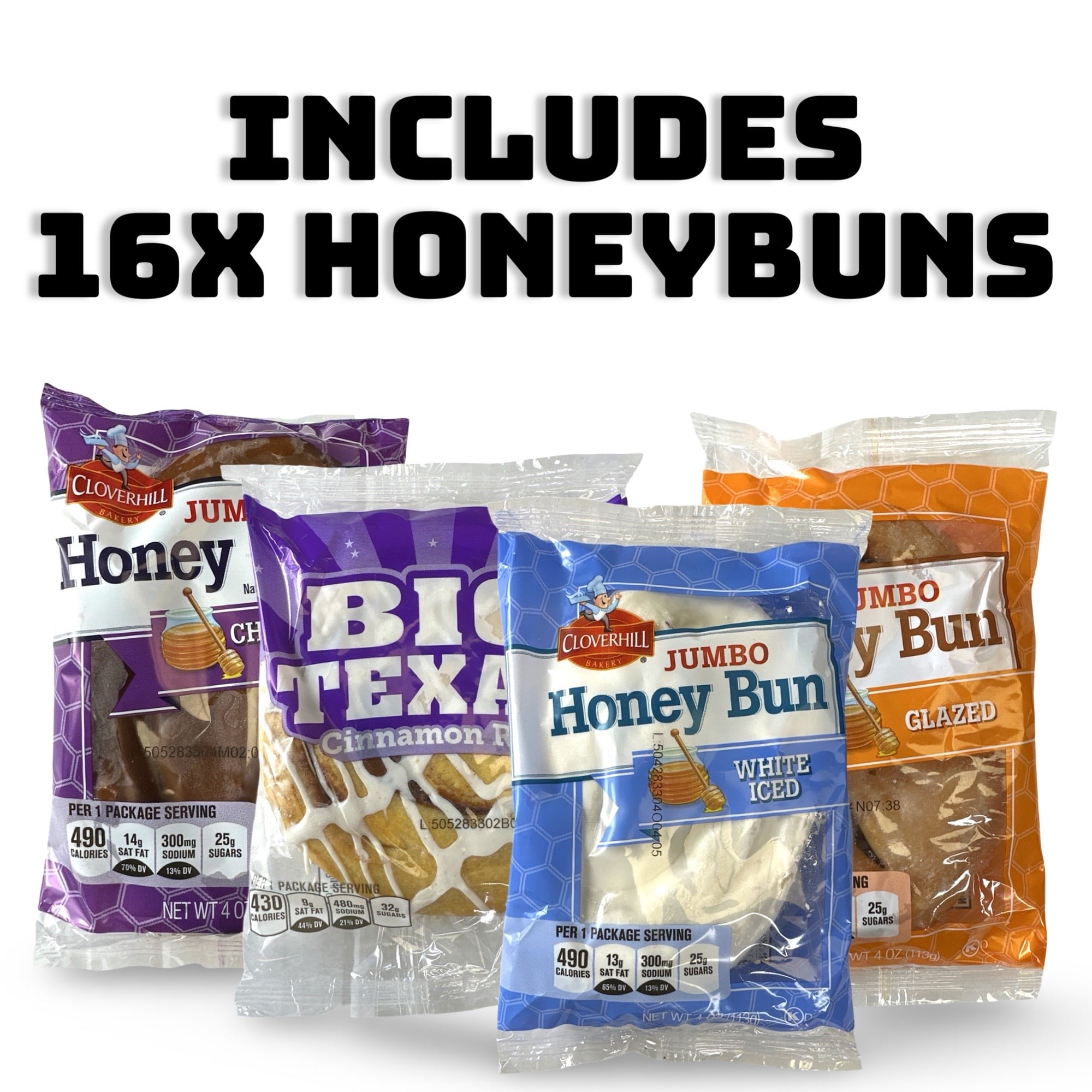 Cloverhill Bakery Honey Buns Variety Pack, Big Texas, Chocolate
