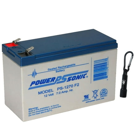 Powersonic PS-1270 F2 - 12 Volt 7 Amp Hour Sealed Lead Acid Battery - Free Neptune LED (Best Sealed Lead Acid Battery)