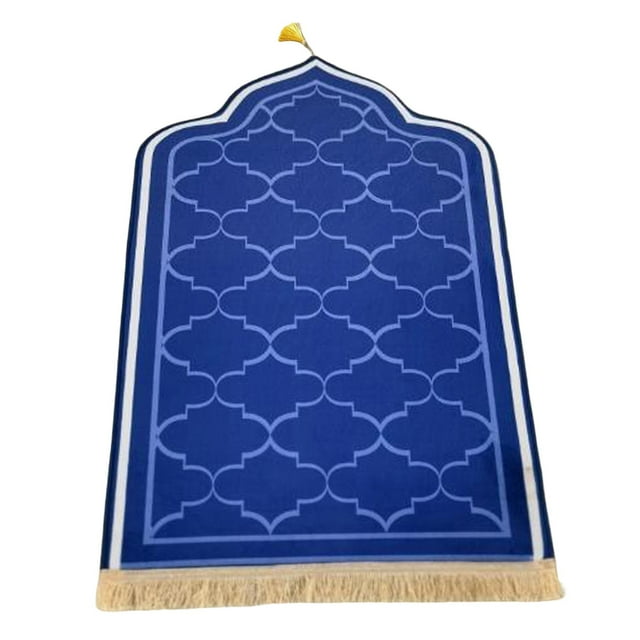 Elegant Prayer Rug Non Slip Worship Carpet Prayer Mat Area Rug Doormat Floor Mat Blue