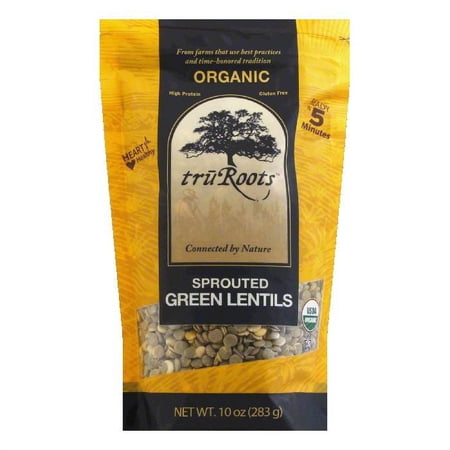 TruRoots Sprouted Green Lentils, 10 OZ (Pack of 6)