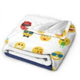 thumbnail image 3 of Hipster Facial Expression Throw Blanket, Fluffy Soft Cozy Blanket Flannel Plush Microfiber Couch Throw 60"x50", 3 of 7