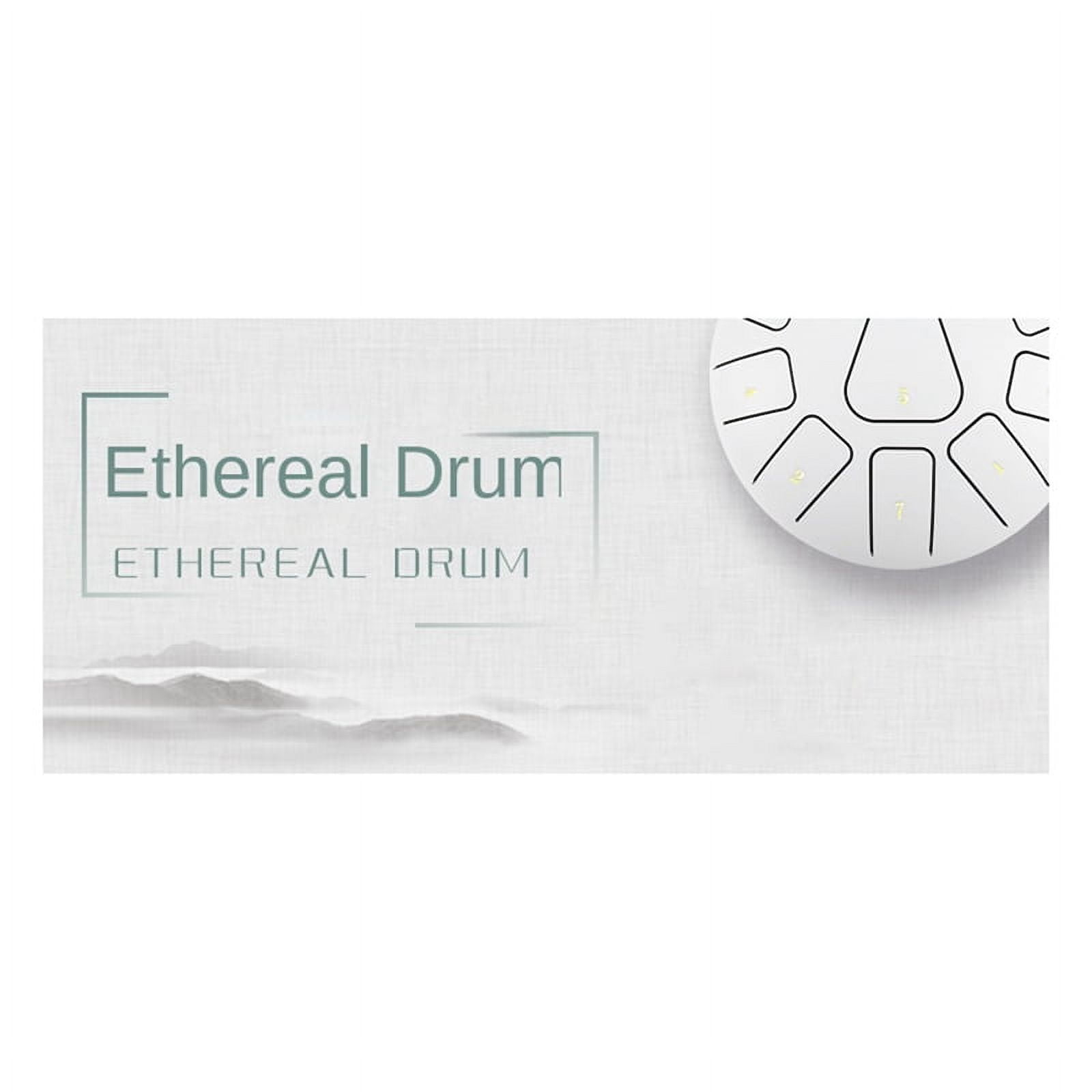 8 Inch Steel Tongue Drum, 11 Note Tambourine with Drumsticks and Finger Picks for Meditations Tambourine Instrument E