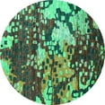 thumbnail image 1 of Ahgly Company Indoor Round Abstract Turquoise Blue Contemporary Area Rugs, 6' Round, 1 of 4