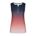 thumbnail image 6 of Wycnly Tank Top for Women Womens Summer Tops Lightweight Comfy Slim Button up Henley Shirts Tunic 2025 Casual Gradient Print Sleeveless T-shirt Ladies Sleeveless Shirt, 6 of 7