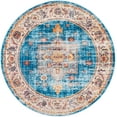 thumbnail image 2 of SAFAVIEH Bristol Erica Oriental Polyester Area Rug, Blue/Ivory, 7' x 7' Round, 2 of 8