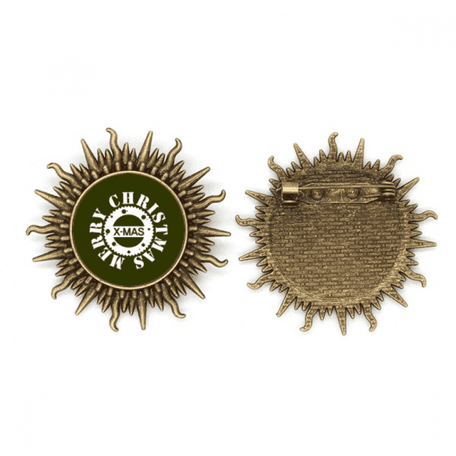 Pin de Gancho de Metal Vintage con Forma de Sol Feliz Fiesta de Navidad