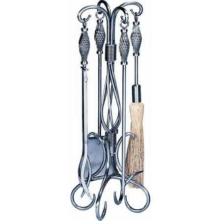 Uniflame 5 Piece Fireplace Tool Set Pewter Finish Walmart Com
