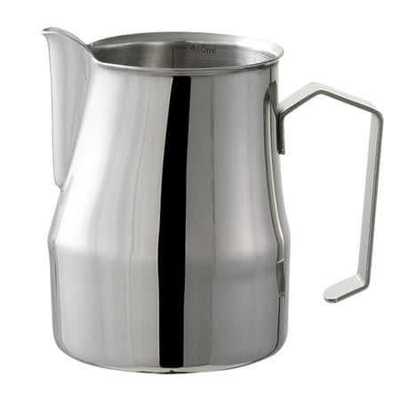 

VEAREAR 350/500ml Milk Frother Cup Built-in Scale Stainless Steel Bird Beak Espresso Pull Flower Cup for Dessert Shop