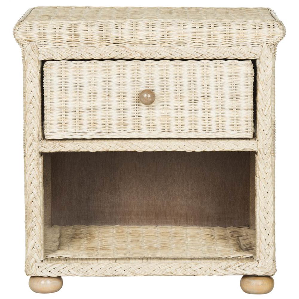 Adira Wicker Nightstand in Natural White Wash