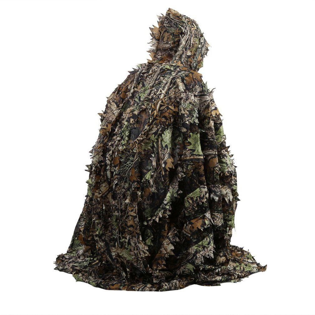 OUTAD Lifelike 3D Leaves Camouflage Poncho Cloak Stealth Suits Outdoor ...