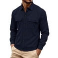 thumbnail image 5 of MXALUOB Men's Corduroy Jackets Button Front Work Jacket with Flap Pockets Long Sleeve Textured Overshirt Regular Fit Casual Workwear, 5 of 6