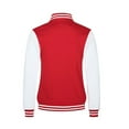 thumbnail image 4 of heyac Men's Varsity Baseball Jacket Casual Letterman Bomber Jacket Windbreaker Lightweight Jacket,Red,XL, 4 of 5