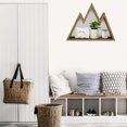 thumbnail image 4 of Mountain Shelf Wall Floating Shelves, Woodland Rustic Nursery Decor Display For Home, Bedroom, Office, Cabin, Crystal, Photo, Plants, Ski Hiking Triangle Shelf with Geometric Metal Wire, 4 of 7