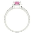 thumbnail image 4 of Clara Pucci 14K White Gold 0.89ct Pink Halo Ring for Women, 4 of 8