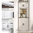 thumbnail image 5 of LAUSAINT HOME 67.7'' Tall Corner Cabinet, Corner Storage Cabinet with Barn Door Design & Adjustable Shelves, White, 5 of 7