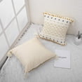 thumbnail image 2 of Paquete de 2 fundas de almohada bohemias, 20 x 20 pulgadas, algodón natural, tejido a mano, con borlas decorativas, funda de almohada para sofá, cama, dormitorio, sala de estar, 2 of 5