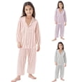 thumbnail image 2 of Gibobby Conjunto para bebé niña Conjunto de ropa de dormir de manga larga de Color sólido con bolsillo de Color sólido para niños y niñas pequeñas(Gris,6-7 Años), 2 of 4