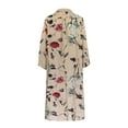 thumbnail image 6 of IDALL Women's 2025 Fall Puff Floral Print Maxi Dress Wedding Guest Dresses Long Sleeve Wrap V Neck Ruffle Belted A-Line Flowy Casual Tie Waist Boho Chiffon Dresses Blouse Dress Z3-Beige 2XL, 6 of 8