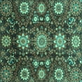 thumbnail image 1 of Ahgly Company Indoor Square Oriental Turquoise Blue Modern Area Rugs, 7' Square, 1 of 4