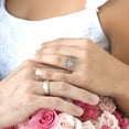 thumbnail image 5 of Clara Pucci 14K Rose Gold Round Cut 1.5Ct Simulated Blue Diamond Engagement Ring + Matching Band - Luxury Box Included, 5 of 7