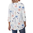 thumbnail image 4 of Fantaslook 3/4 Length Sleeve Womens Tops Dressy Casual Boho Blouses V Neck Pleated Tunic Tops Work Shirts, 4 of 8