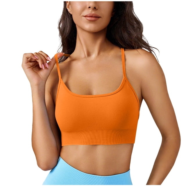 Mujeres de color sólido cuatro filas ajustable inalámbrico sujetador doble hombro yoga deportes sujetador a prueba de choques, ejercicio deportes sujetadores para mujeres