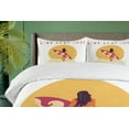 thumbnail image 4 of Ambesonne Graphic Beach Duvet Cover Set, Live Love Surf Girl, 2-Calking, Earth Yellow Beige, 4 of 7