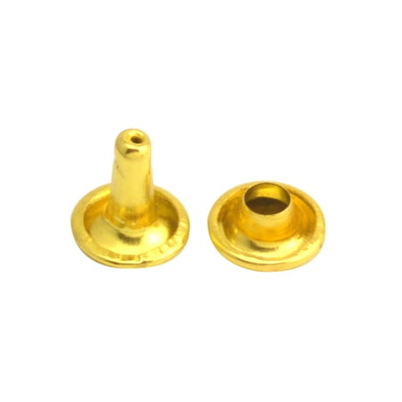 

Fenggtonqii Golden Double Cap Leather Rivets Tubular Metal Studs Cap 8mm and Post 8mm Pack of 100 Sets