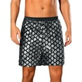 thumbnail image 1 of Pantalones cortos de lentejuelas Argyle Inspire Chic para hombres, cortos metálicos elásticos de cintura disco brillantes con bolsillo 30 plateado, 1 of 5