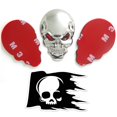thumbnail image 3 of Metal Skull Car Emblem - Power Auto 2 pcs. Skull Head w/Red Eyes Emblems 3D Zinc Alloy Peel-N-Stick Plus Skull Skeleton Die-Cut Thick Durable Vinyl Weatherproof Decal Sticker, 3 of 8