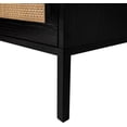 thumbnail image 5 of Natural Rattan Nightstands Set of 2, Accent End Table, Boho Bedside Table with 1 Hand Made Decorated Door for Living Room, Bedroom, Black, 5 of 17