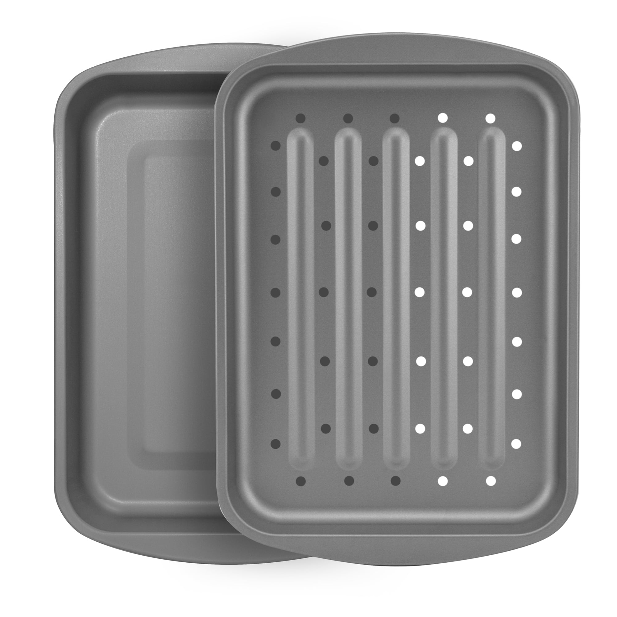BakerEze 4-Piece Steel Nonstick Bake, Broil, and Roast Set, Gray