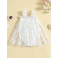 thumbnail image 3 of Coduop Baby Girl Summer Bodysuit,Cute Sleeveless Square Neck Floral Print Romper Tulle Dress, 3 of 9