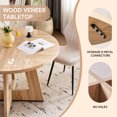 thumbnail image 6 of HJhomeheart 5 Piece 47" Round Dining Table Chairs Set for 4, Farmhouse Kitchen Table & 4 Mid Century Dinning Chairs for Home Dining Living Room, 6 of 9
