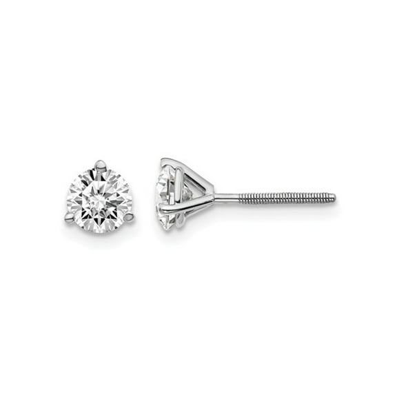 1.00 Carat (Ctw VS2-SI1, D-E-F) Lab Grown Diamond Solitaire Stud Earrings in 14K White Gold with Screwbacks for Women