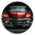 thumbnail image 3 of Designart "Classic Elegance Black and Silver II" Retro Car Metal Round Wall Decor, 3 of 5