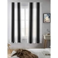thumbnail image 5 of White Black Curtains 63 Inch Length,Sheer Curtains for Bedroom Living Room Window Modern Gradient Vertical Stripes Geometric Rod Pocket Drapes Kitchen Curtains Small Half Window 42"x63" 2 Panels, 5 of 7