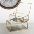 thumbnail image 1 of Clear Glass with Gold Metal Frames Jewellery Boxes - Set of 2, 1 of 1