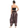 thumbnail image 3 of Combinaison Pantalon Bohème Harem pour Femmes 2 en 1 en Rayonne à Taille Smockée, 3 of 6