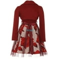 thumbnail image 3 of Big Girls 2 Pieces Set Floral Bolero Jacket Holiday Party Flower Girl Dress Burgundy 8 (2J1K47S), 3 of 5
