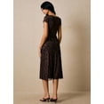 thumbnail image 3 of Women's Elegant Floral Print Mesh Midi Dress, Summer Fall Wedding Guest Dress, 3 of 7
