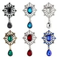 thumbnail image 4 of tasrioml Women's Luxury Rhinestone Alloy Brooch Pin Large Waterdrop Pendent Party Jewelry, 4 of 7
