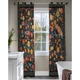 thumbnail image 4 of Boho Black Flowers Sheer Curtains 84 Inch Length 2 Panels Set for Living Room/Bedroom, Spring Abstract Watercolor Floral Leaf Kitchen Curtains Grommet Semi-Sheer Curtains Window Treatments 42"x84"x2, 4 of 7