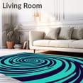 thumbnail image 2 of ODIKA 5'x7' Machine Washable Non-Slip Area Rug, Deep Conch Spiral Swirl Vortex Arrangement High Traffic Rug with Pad, Purple, 681615, 2 of 8